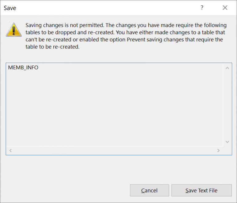 MSSQL – Saving changes is not permitted przy próbie zapisania zmian w ...